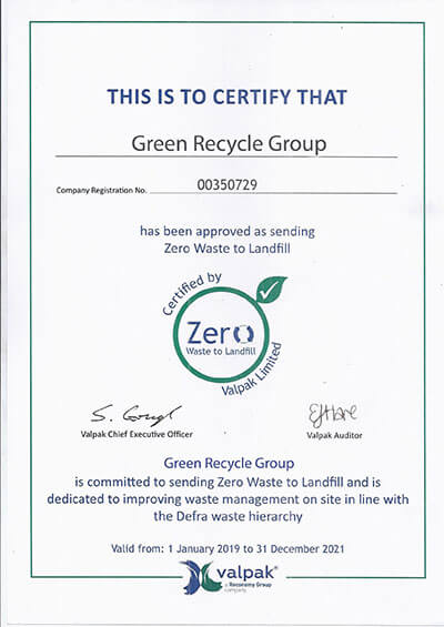 Green Recycle Group | Plastic Recycling Company | Certificates